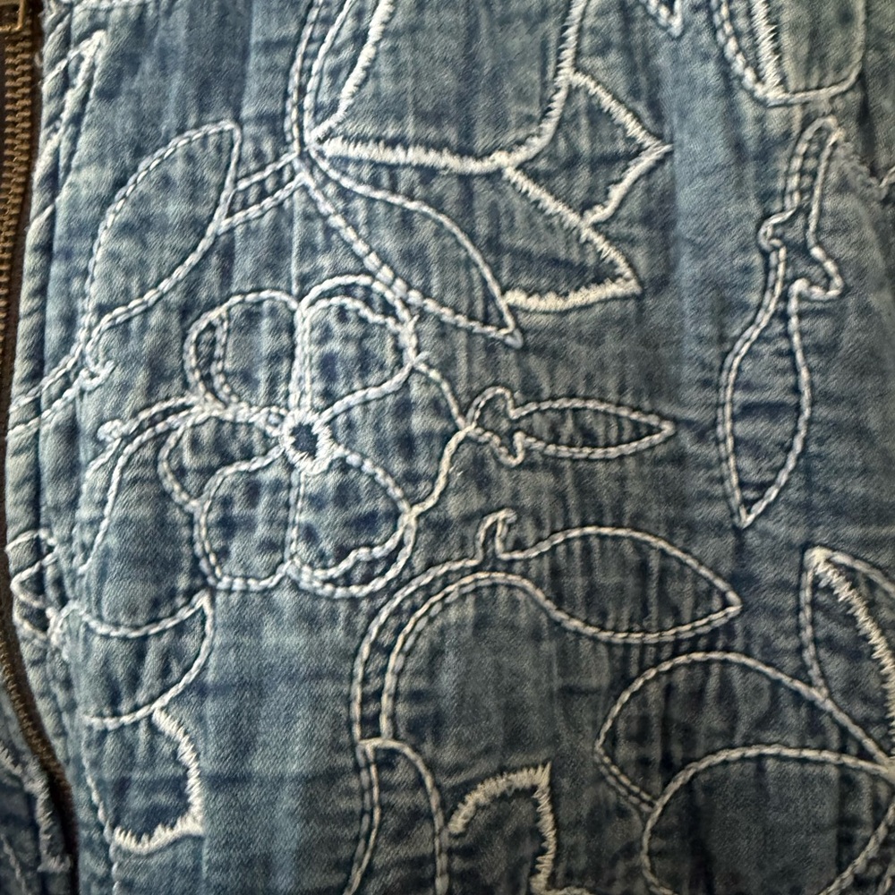 Elan quilted bomber jacket denim blue cotton size M - Picture 7 of 14